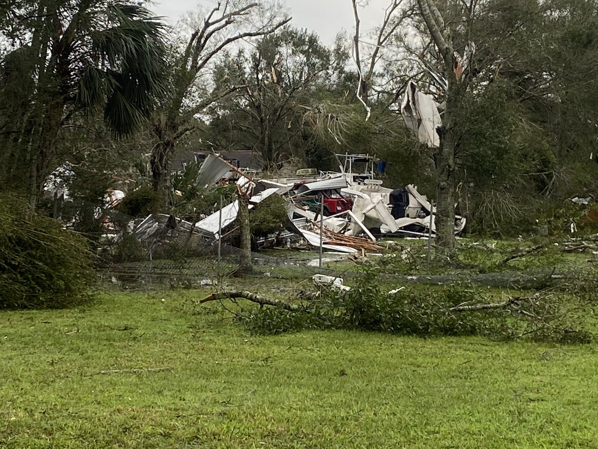 NW 89th Ct in Dixie Ranch Acres, Okeechobee County. This is just some of the damage. County officials confirm two tornados touched down here. Two people were injured. 