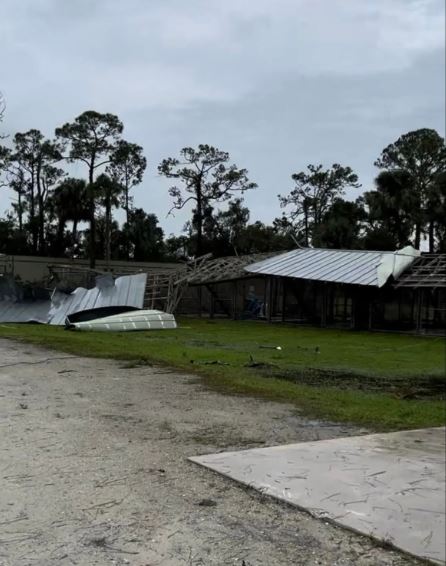 A possible tornado destroyed the Furry Friends Adoption, Clinic and Ranch in Palm City