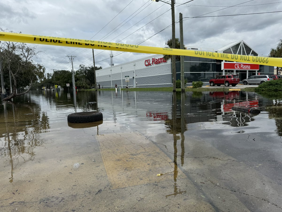 Neighborhoods off Fowler Ave in Tampa near USF are still under water after the severe flash flooding from Hurricane Milton