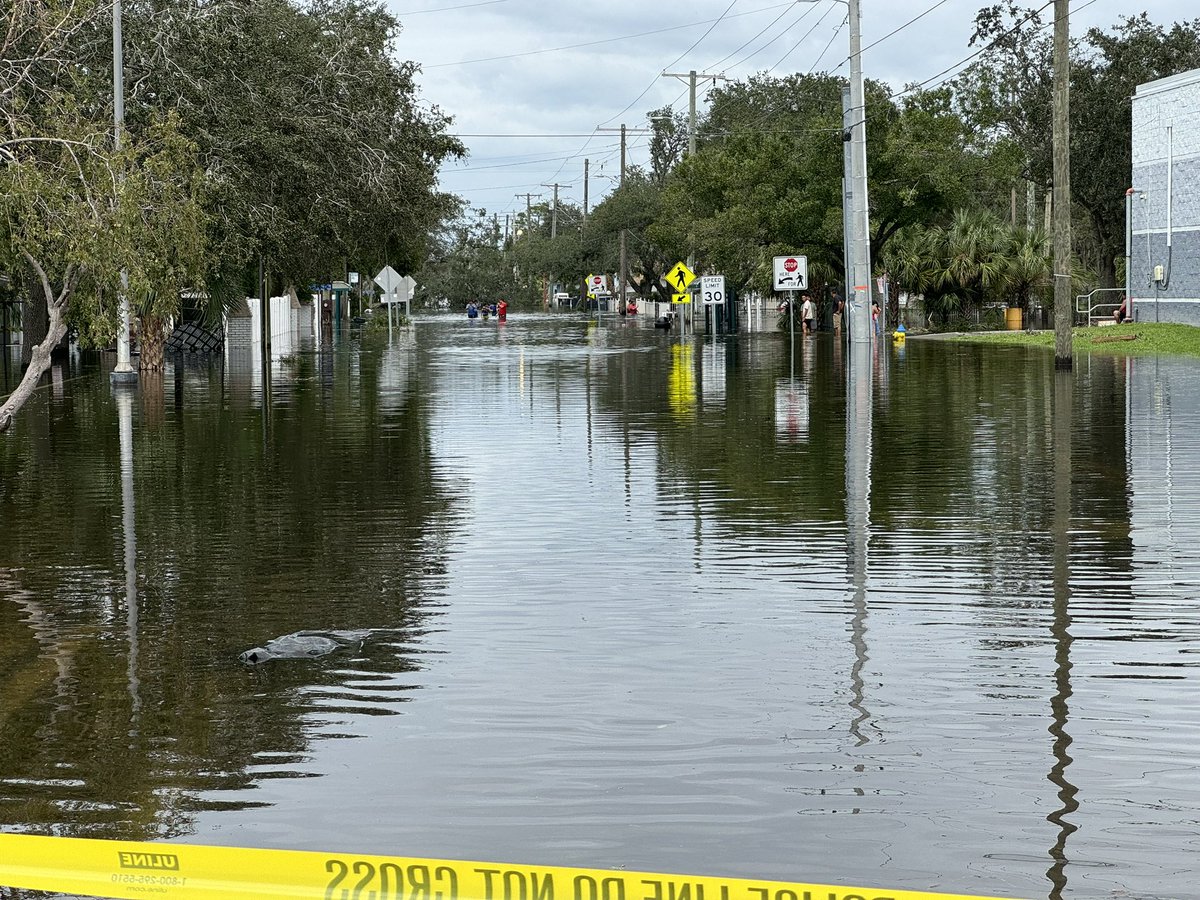 Neighborhoods off Fowler Ave in Tampa near USF are still under water after the severe flash flooding from Hurricane Milton 