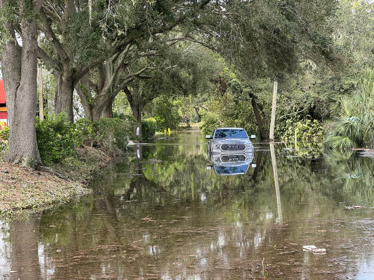 Neighborhoods off Fowler Ave in Tampa near USF are still under water after the severe flash flooding from Hurricane Milton 