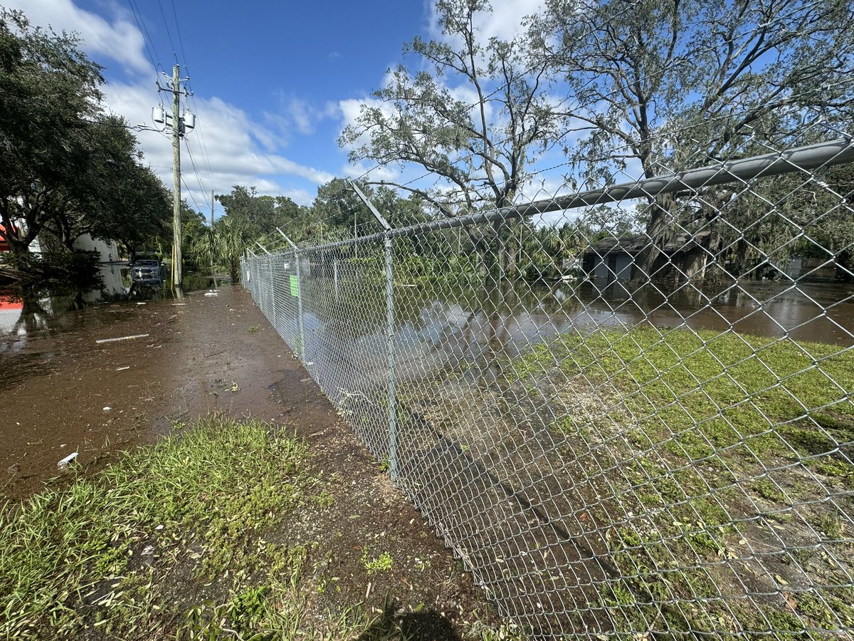 Neighborhoods off Fowler Ave in Tampa near USF are still under water after the severe flash flooding from Hurricane Milton 
