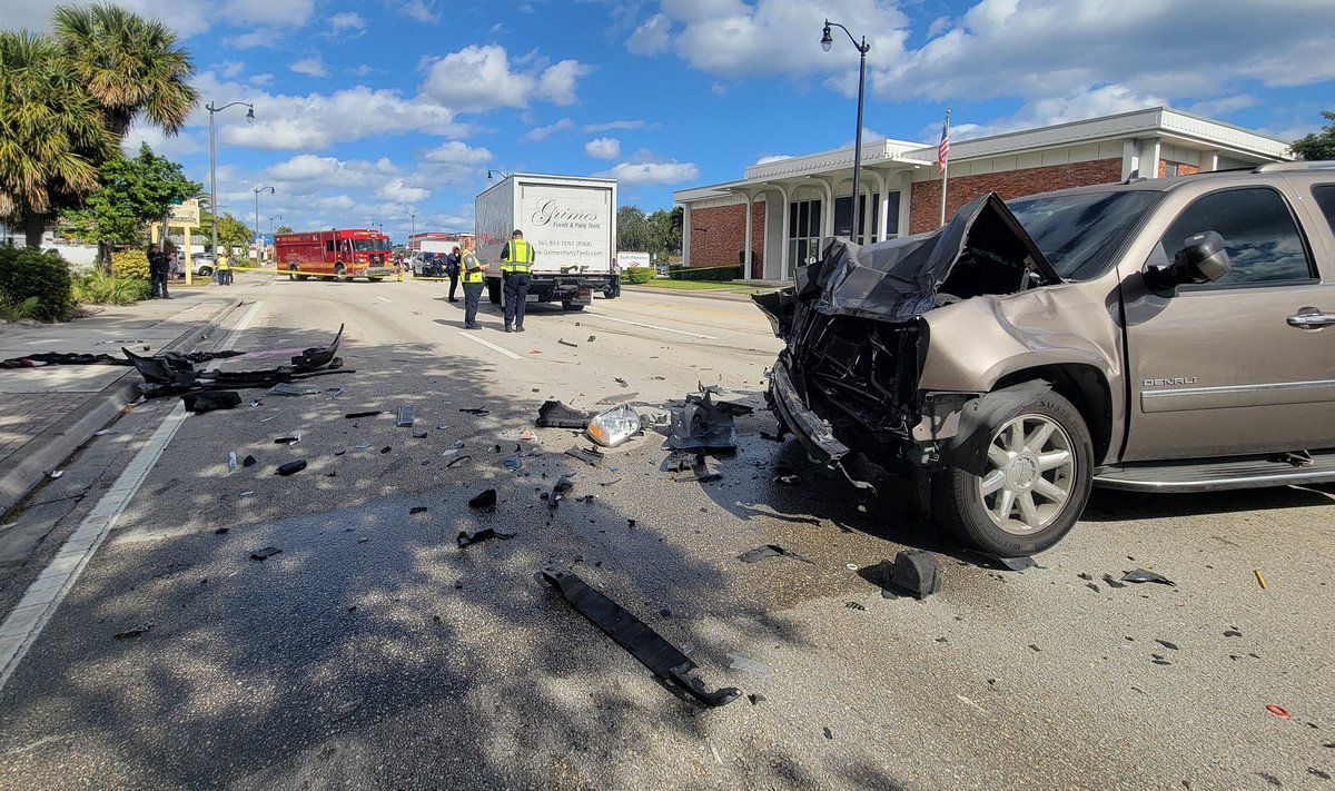 Traffic Alert 7300 block S. Dixie Ave closure due to serious crash involving a box truck and SUV. Driver and passenger in truck ejected, SUV driver not injured. Both men in box truck suffered critical injuries.  