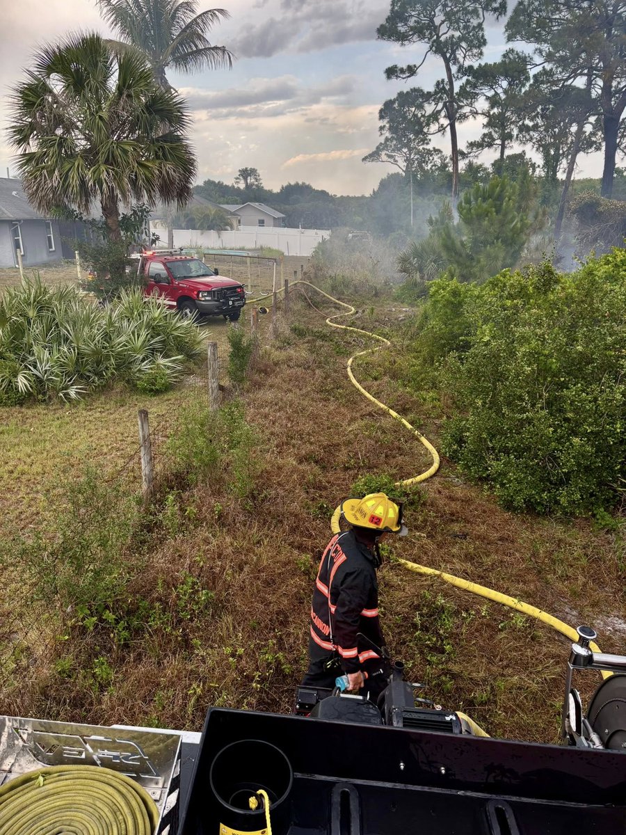 Lightning strike ignites brush fire in Port St. Lucie.