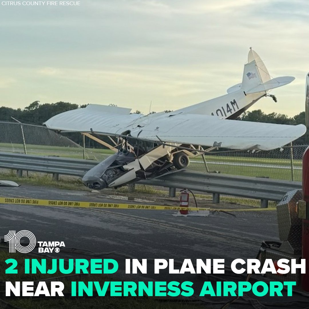 Two people are recovering from injuries after a small, private plane crashed near Inverness Airport in Citrus County