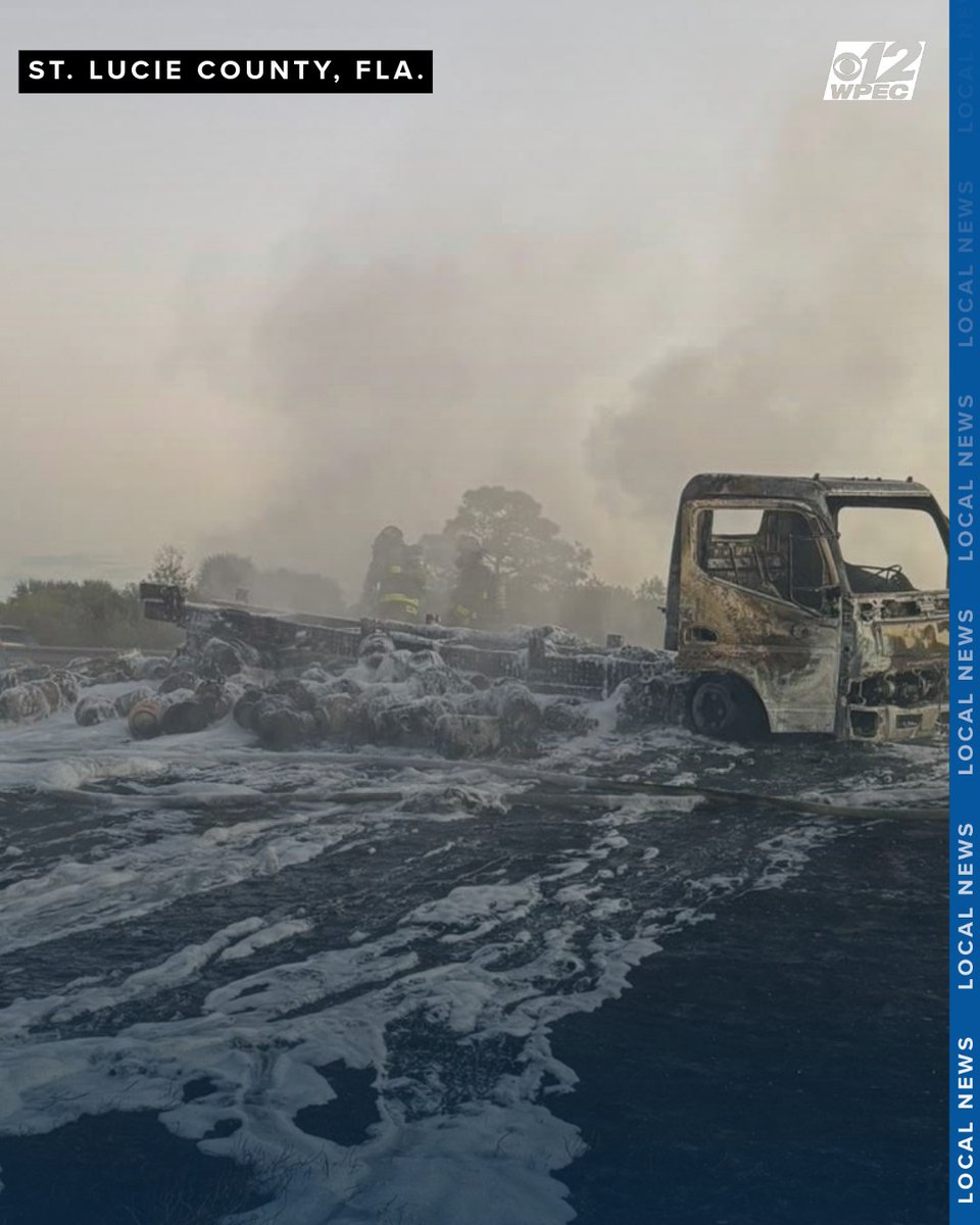 A propane truck carrying over 240 propane tanks caught fire on the Turnpike in St. Lucie County, resulting in multiple tanks exploding and a highway shutdown