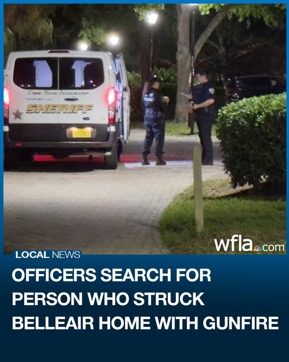 The Belleair Police Department is looking for the person responsible for shooting at random and hitting a home multiple times early Thursday morning