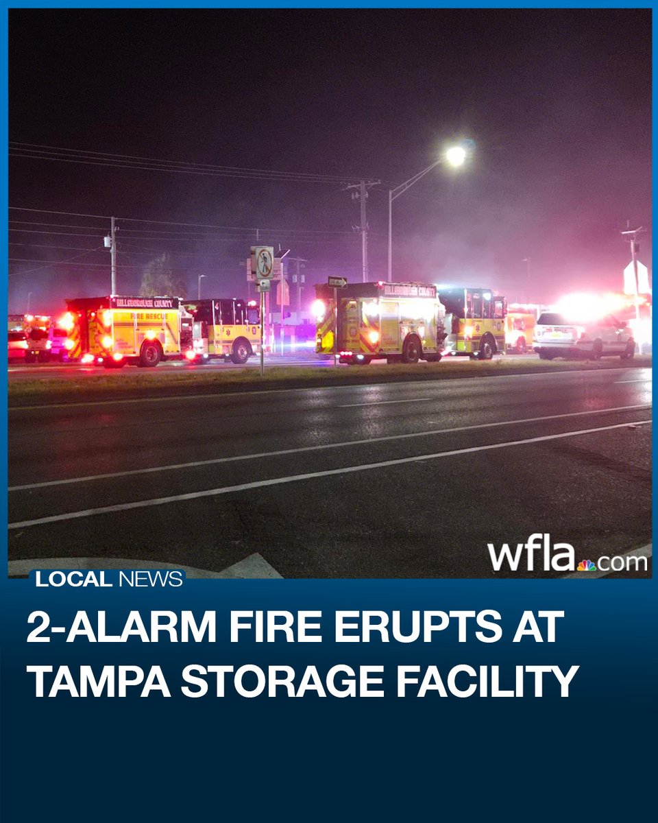 A large fire broke out at a public storage facility in Tampa on Friday night