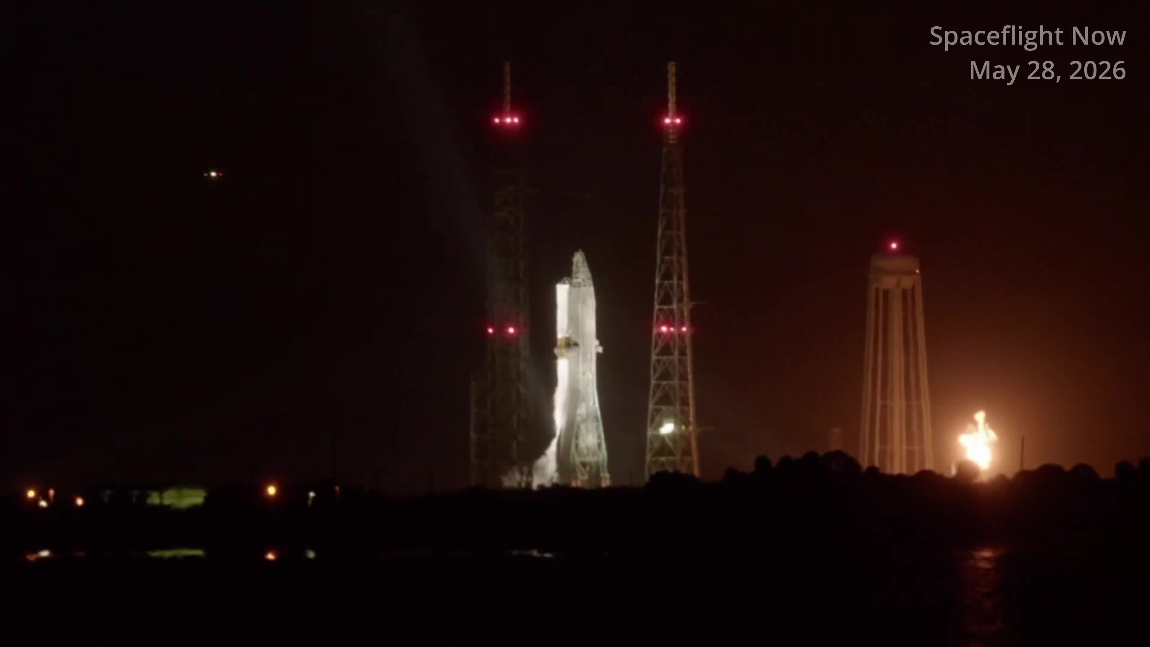 Video of the explosion at Launch Complex 36. It happened about 9 pm ET (0100 UTC) as Blue Origin was beginning a static fire test of its New Glenn rocket