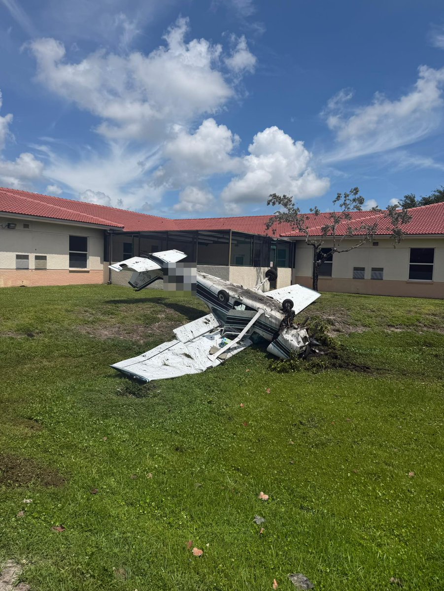 A small plane crashed shortly after takeoff onto the lawn of a Pembroke Pines psychiatric hospital, authorities said