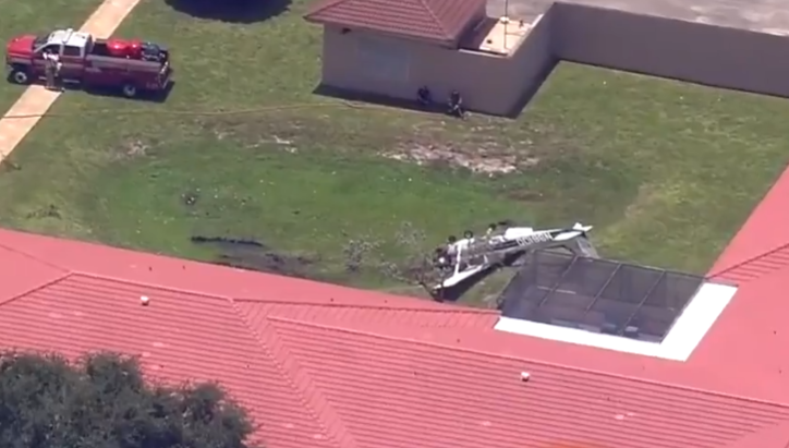 A small plane crashed shortly after takeoff onto the lawn of a Pembroke Pines psychiatric hospital, authorities said