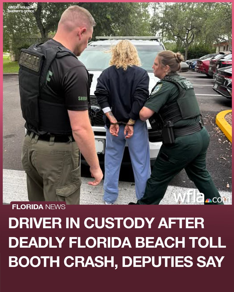 A woman accused of crashing a truck into a toll booth, killing a toll worker, was taken into custody, according to authorities