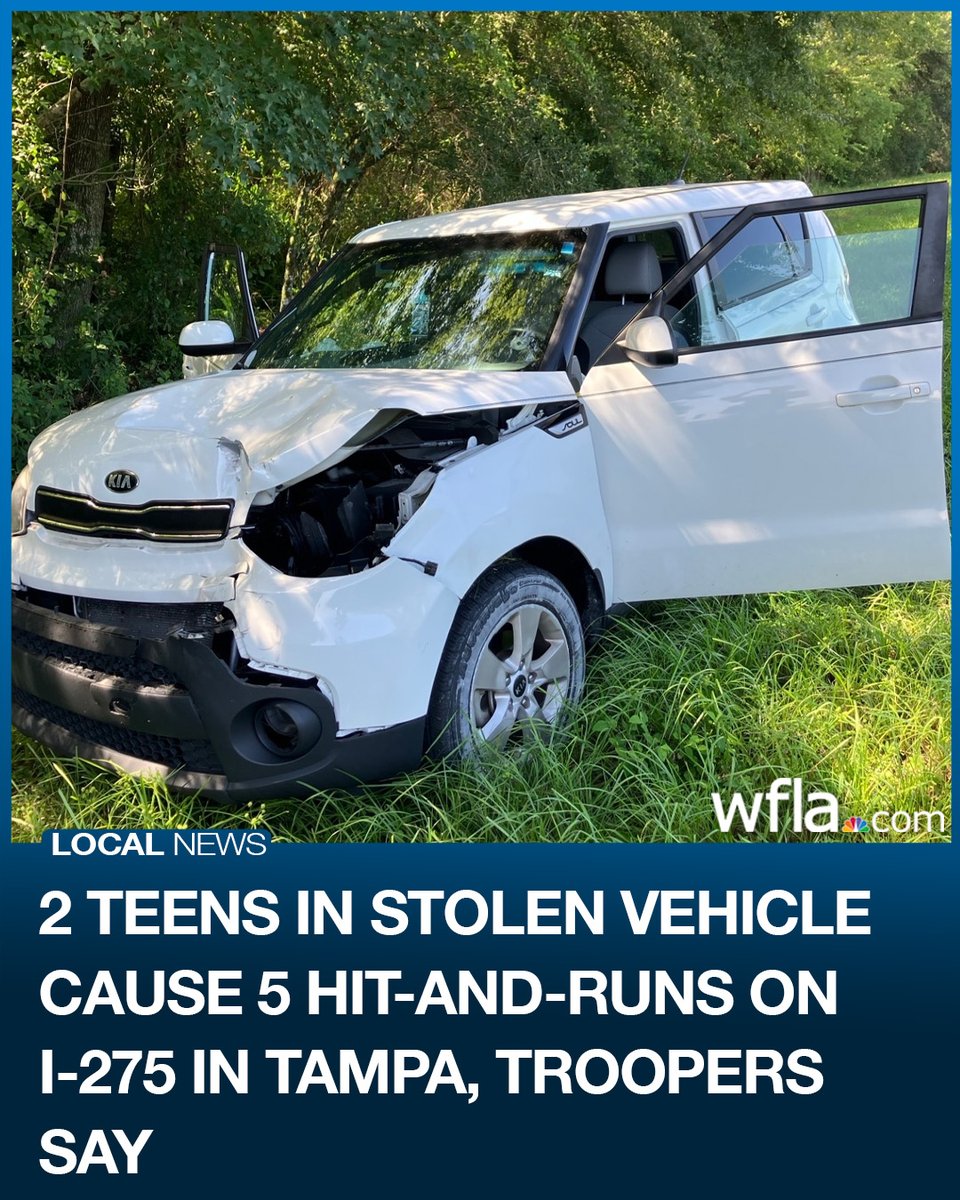 Two teenage boys were arrested Wednesday after causing several hit-and-run crashes in a stolen vehicle, troopers said
