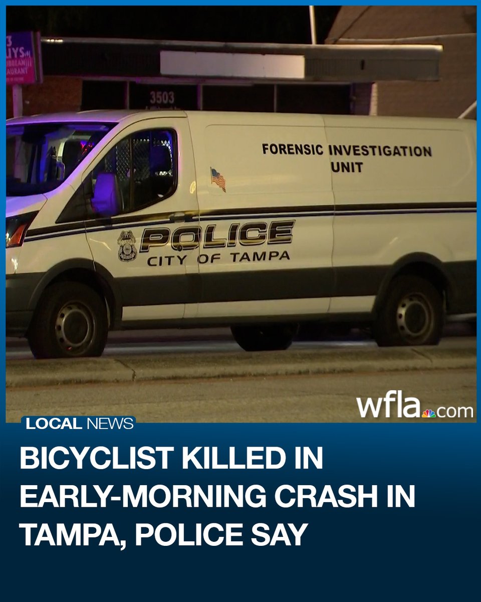A bicyclist was killed in Tampa early Monday morning after police said he was involved in a crash on Hillsborough Avenue