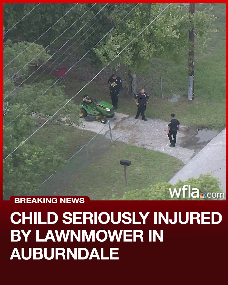 A child was airlifted to a hospital after being seriously cut by a lawnmower in Auburndale, police say