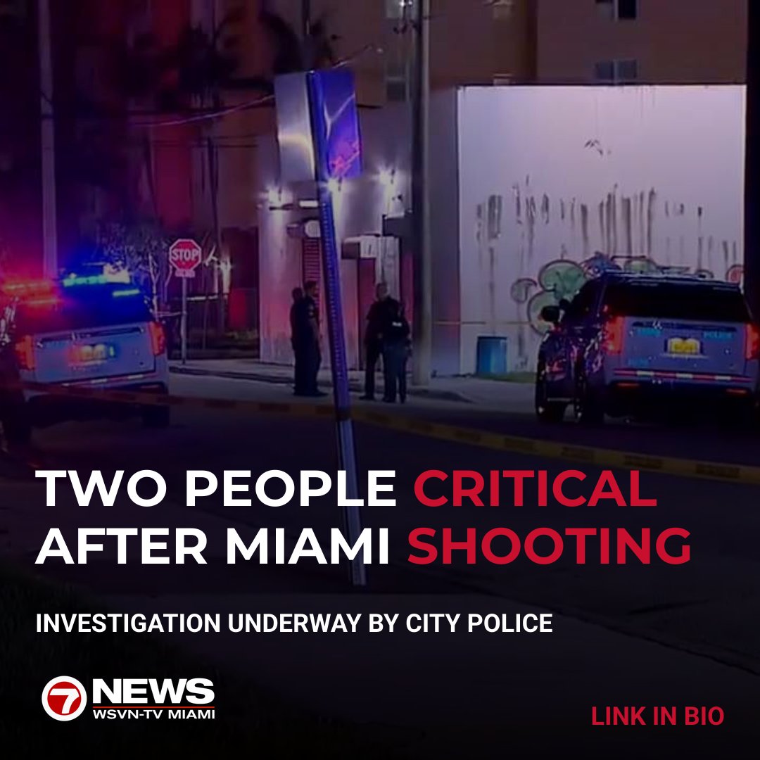 Two people were left in critical condition after a shooting in Miami, according to police